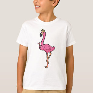 フラミンゴを王冠とスタッフとキング Tシャツ