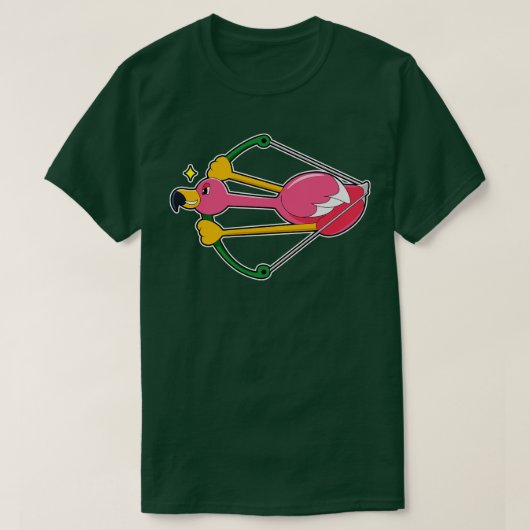 フラミンゴを矢のように弓で Tシャツ (デザイン正面)