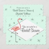 フラミンゴアクアダイヤモンドブライダルシャワーブラケット 招待状 (正面/裏面)