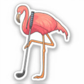 フラミンゴアットゴルフクラブ付きゴルフ シール (正面)