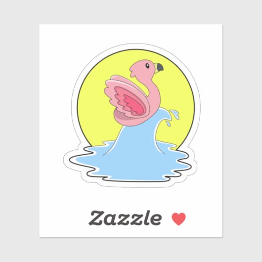 フラミンゴアットサーフィンオンウォーター シール (シート)