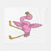 フラミンゴアットヨガストレッチエクササイズ フリースブランケット (正面(横))