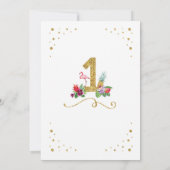 フラミンゴアロハ最初1誕生会の招待 招待状 (裏面)