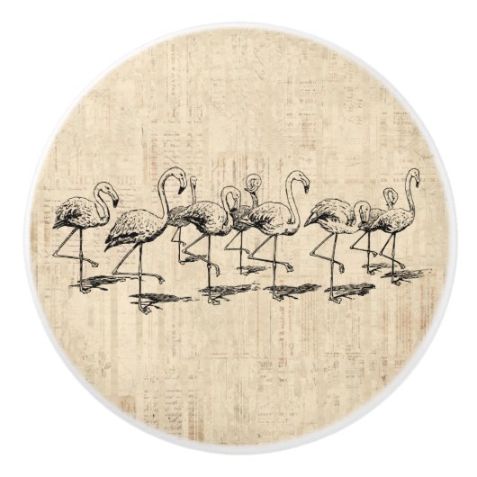 フラミンゴアートヴィンテージフラミンゴス セラミックノブ (正面)