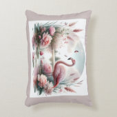 フラミンゴインパステル池フローラシーン アクセントクッション (正面(垂直))