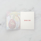 フラミンゴイースターエッグとパームツリービーチイースター サンキューカード (内部)