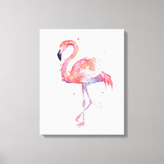 フラミンゴウォーター絵画カラーズキャンバスアートプリント キャンバスプリント