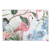 フラミンゴエキゾチック花熱帯シームレス 枕カバー (正面)