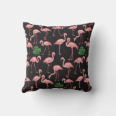 フラミンゴエレガンス：ヴィンテージモンステラ融合。 クッション (裏面)