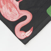 フラミンゴエレガンス：ヴィンテージモンステラ融合。 フリースブランケット (角)