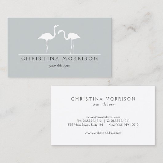 フラミンゴエレガントスの石板ブルー名刺 名刺 (正面/裏面)