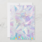 フラミンゴエレガントホログラフィック赤ちゃんシャワー 招待状 (裏面)