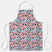 フラミンゴオンはっきりしたデザインパターン エプロン (正面)