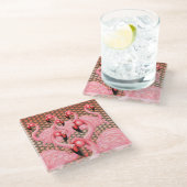 フラミンゴオンパレードコースター ガラスコースター (アングル)