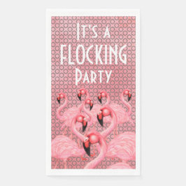 フラミンゴオンパレード紙ゲストタオル