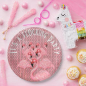 フラミンゴオンパレード紙プレート ペーパープレート (パーティー)