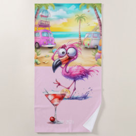 フラミンゴオンビーチ ビーチタオル