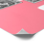 フラミンゴオン水玉模様 |文字付き家族の写真 ポスター (角)