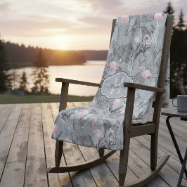 フラミンゴオーキッドトロピカルパターングレーID868 フリースブランケット