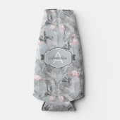 フラミンゴオーキッドトロピカルパターングレーID868 ボトルクーラー (正面)