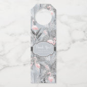 フラミンゴオーキッドトロピカルパターングレーID868 ボトルネックタグ (正面)