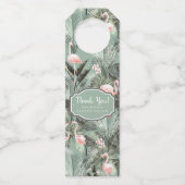 フラミンゴオーキッドトロピカルパターンセージID868 ボトルネックタグ (正面)