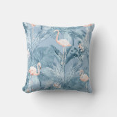 フラミンゴオーキッドトロピカルパターンブルーID868 クッション (正面)