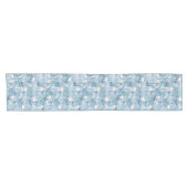 フラミンゴオーキッドトロピカルパターンブルーID868 ショートテーブルランナー (横)