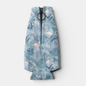 フラミンゴオーキッドトロピカルパターンブルーID868 ボトルクーラー (裏面)