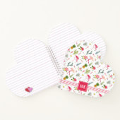 フラミンゴカクタスパイナップルハイビスカス模様 ノートブック (内部)