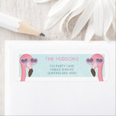 フラミンゴカッコいいがサングラスをかけている ラベル (インサイチュ)