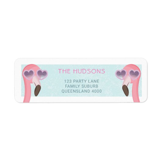 フラミンゴカッコいいがサングラスをかけている ラベル (正面)