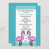 フラミンゴカップルのカップルのシャワー結婚式招待状 招待状 (正面/裏面)