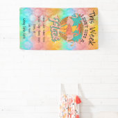 フラミンゴカラフルは群与えれのクルーズドアではない 横断幕 (インサイチュ)