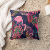 フラミンゴカラフルスのトロピ葉カル クッション (ブランケット)