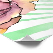 フラミンゴカラフル水彩 ポスター (角)