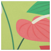 フラミンゴカラフル花の模様 ファブリック (クローズアップ)