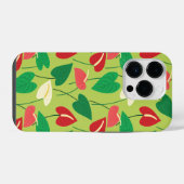 フラミンゴカラフル花の模様 iPhoneケース (裏面横)