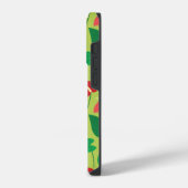 フラミンゴカラフル花の模様 iPhoneケース (左側面)
