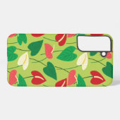 フラミンゴカラフル花の模様 SAMSUNG GALAXYケース (裏面横)