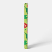 フラミンゴカラフル花の模様 SAMSUNG GALAXYケース (左側面)