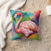 フラミンゴカラフル クッション (ブランケット)