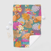 フラミンゴガーデンターコイズ ゴルフタオル (インサイチュ)