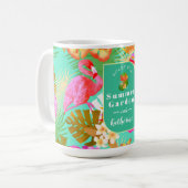 フラミンゴガーデンティール（緑がかった色） コーヒーマグカップ (正面左)