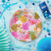 フラミンゴガーデンピンク ペーパープレート (パーティー)