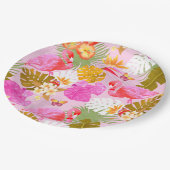 フラミンゴガーデンピンク ペーパープレート (アングル)