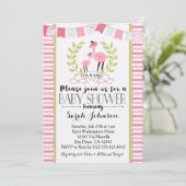 フラミンゴガールベビーシャワー招待状 招待状 (スタンド正面)