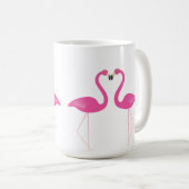 フラミンゴキスをするスロマンチックなマグカップ コーヒーマグカップ (正面右)
