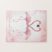 フラミンゴキスをするス |バレンタインデーの二人 ジグソーパズル (横)