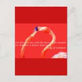 フラミンゴキスをするス ポストカード (正面)